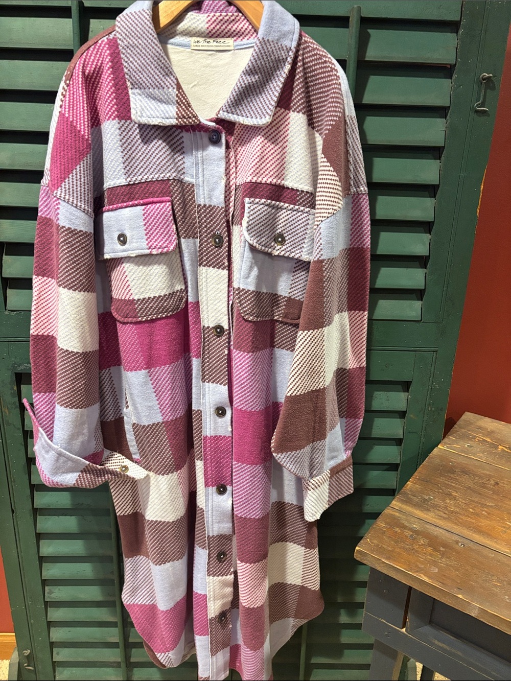 Free people RARE! Plaid Oversized Shacket